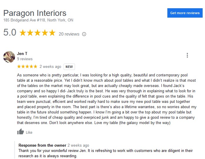 Google Review Paragon Interiors Google Review Paragon Interiors